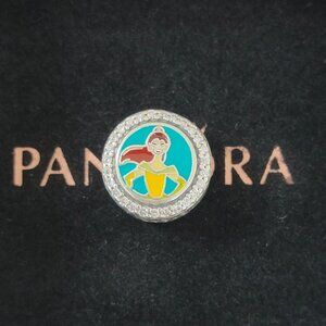 Pandora Run Disney 10K Bead Charm Tiana Pendant S925 Silver with box